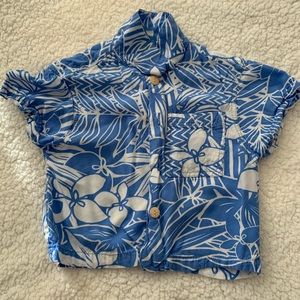 Blue ginger aloha shirt silk